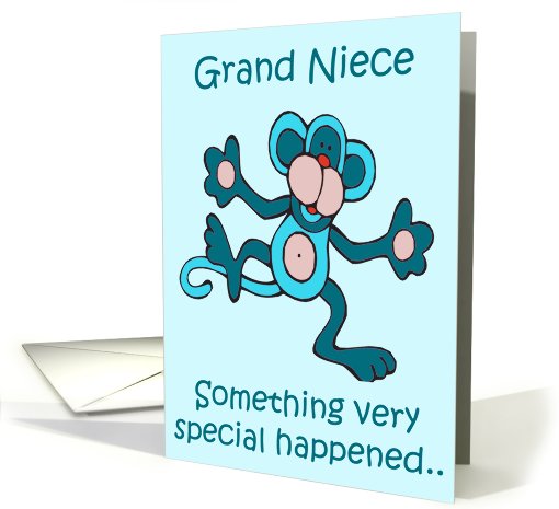 Grand Niece Monkey Adoption Day card (573082)