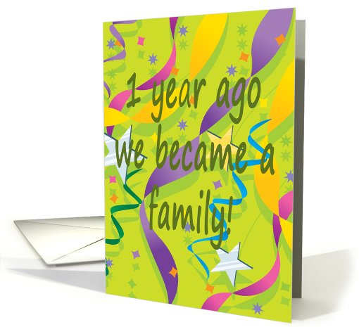 1 Year Ago Family Adoption Day card (577992)