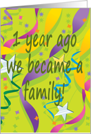 1 Year Ago Family Adoption Day Card