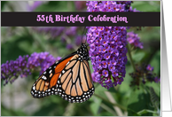 Butterfly 55th Birthday Invitations card