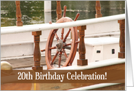 Ships wheel 20th Birthday Invitations card