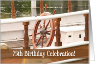 Ships wheel 75th Birthday Invitations card