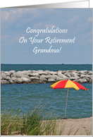 Grandma Beach Umbrella Retirement Card