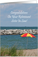 Sister In Law Beach Umbrella Retirement Card