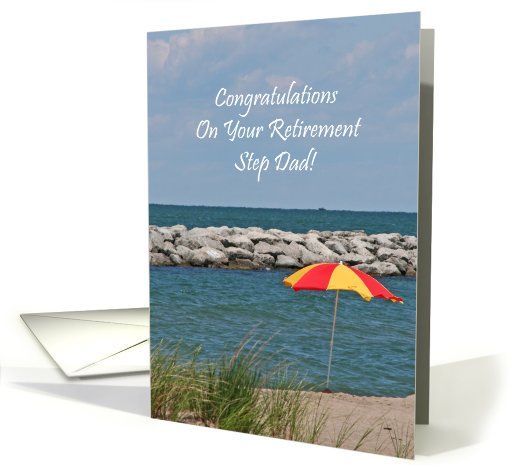 Step Dad Beach Umbrella Retirement card (586498)