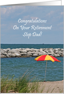 Step Dad Beach Umbrella Retirement Card