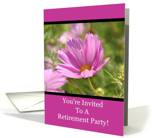 Cosmos Flower Retirement Party Invitation card (590516)
