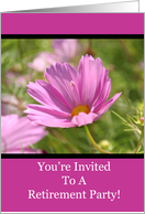 Cosmos Flower Retirement Party Invitation card