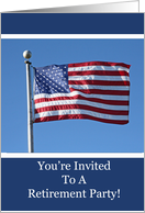 American Flag Retirement Party Invitation card