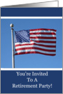 American Flag Retirement Party Invitation card