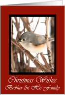 Brother And His Family Titmouse Christmas Wishes Card