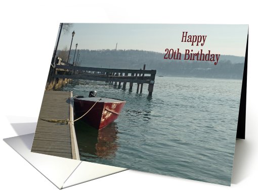 Fishing Boat 20th Birthday card (595045)