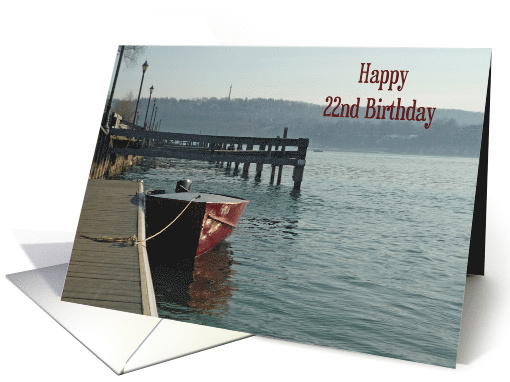 Fishing Boat 22nd Birthday card (595051)