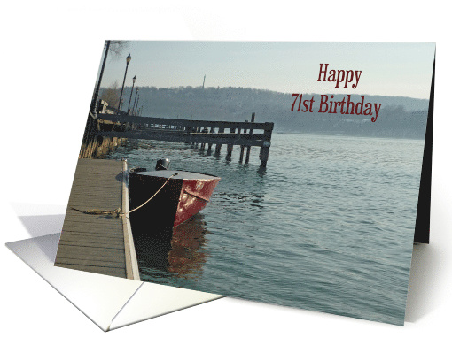 Fishing Boat 71st Birthday card (595491)