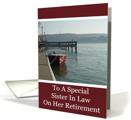 Fishing Boat Sister In Law Retirement card (595627)