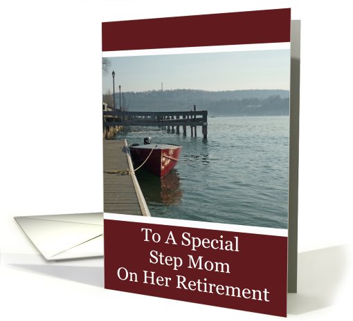 Fishing Boat Step Mom Retirement card (595634)