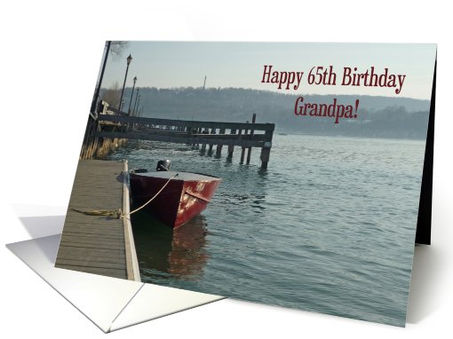 Fishing Boat Grandpa 65th Birthday card (597028)