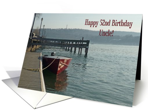 Fishing Boat Uncle 52nd Birthday card (598536)