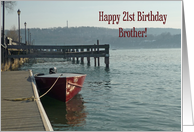 Fishing Boat Brother 21st Birthday Card