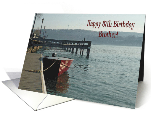 Fishing Boat Brother 87th Birthday card (601289)