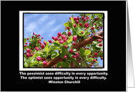 Pessimist and Optimist-Winston Churchill card