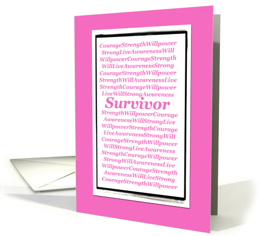 Pink Breast Cancer Survivor Card-Blank card (71025)
