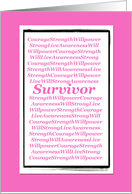 Pink Breast Cancer Survivor Card-Blank card