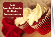 Special Couple Anniversary Cupcakes Card