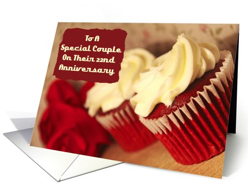 Special Couple 22nd Anniversary Cupcakes card (805795)