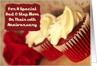 Dad Step Mom 10th Anniversary Cupcakes Card