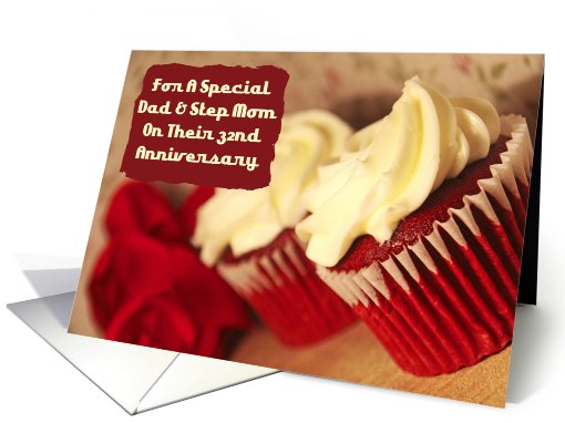 Dad Step Mom 32nd Anniversary Cupcakes card (805919)