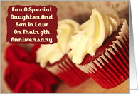 Daughter And Son In Law 9th Anniversary Cupcakes Card