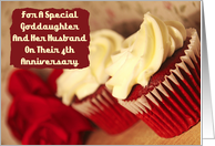 Goddaughter And Her Husband 4th Anniversary Cupcakes Card