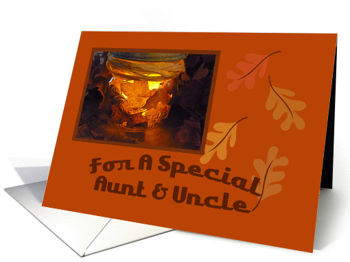 Thanksgiving Blessing Candle Card, Aunt and Uncle card (856897)