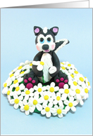 Skunk in Daisy Patch card