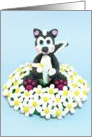 Skunk in Daisy Patch card