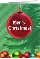 Merry Christmas, Christmas Tree & Ornaments card