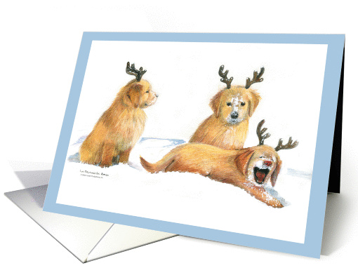 Goldens with Antlers card (102728)