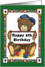Teddy Bear Block - 5th Birthday card