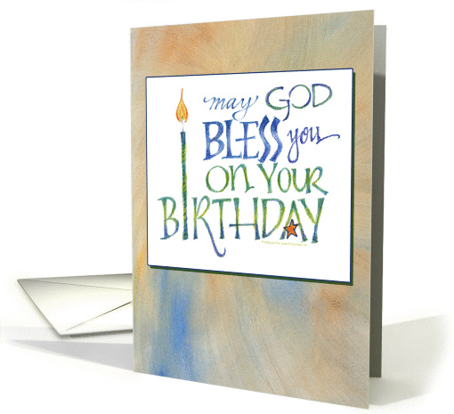 Birthday Blessings - Tan card (171013)
