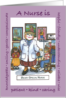 Qualities of an Elementary School Nurse, Nurse’s Day Bear and Students card