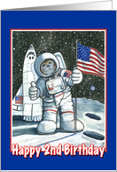 Astronaut 2nd Birthday card