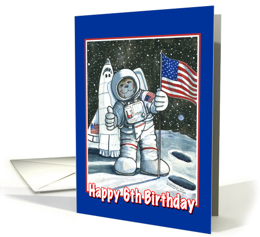 Astronaut 6th Birthday card (391615)