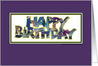 Happy Birthday - Purple Cut Out card
