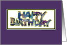 Happy Birthday - Purple Cut Out card