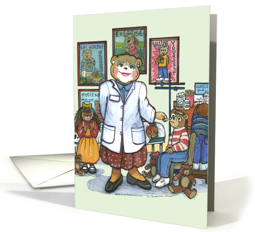 Happy Nurse's Day School Nurse Bear with Children card (53454)