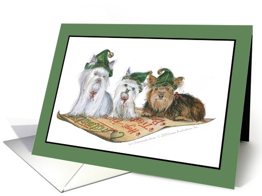 Christmas Yorkies card (543132)