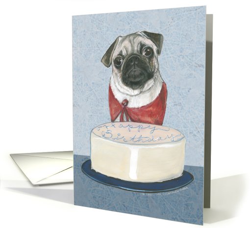 Happy Birthday Pug card (546456)