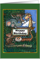 Jungle Animals, Birthday card