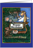 Jungle Animals, Birthday card